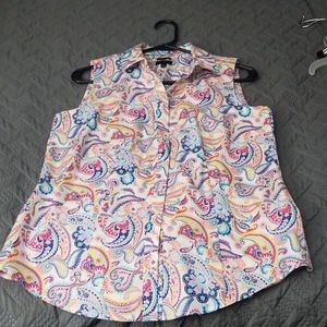 Talbots paisley sleeveless top